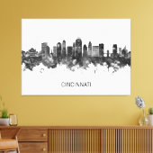 Toile Cincinnati Ohio Skyline BW (Insitu(Salon))