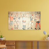 Toile Cinq clowns célèbres attachés aux sables (Insitu(Salon))