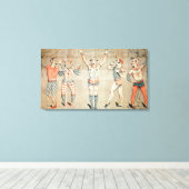 Toile Cinq clowns célèbres attachés aux sables (Insitu (Plancher de Bois))