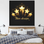 Toile Cinq étoiles d'or en noir (Insitu(Chambre))