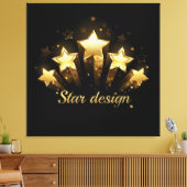 Toile Cinq étoiles d'or en noir (Insitu(Salon))