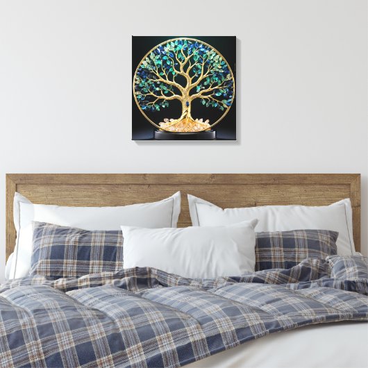 Toile Circular Gemstone Tree of Life (Insitu(Chambre))
