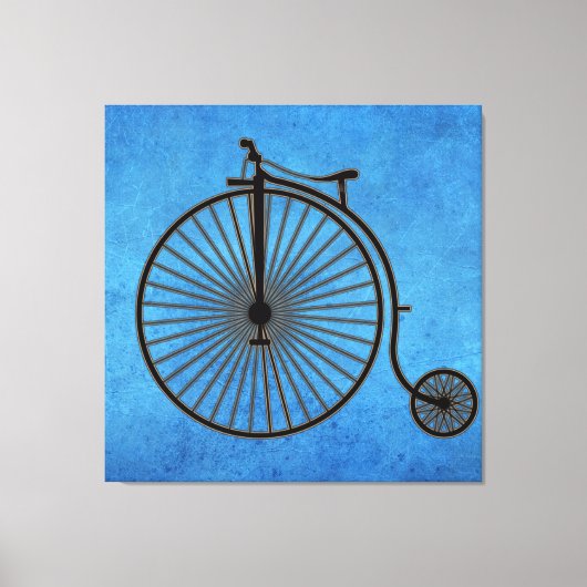 Toile Circus Penny Farthing Bike sur Blue Parchment (Recto)