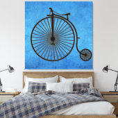 Toile Circus Penny Farthing Bike sur Blue Parchment (Insitu(Chambre))