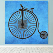 Toile Circus Penny Farthing Bike sur Blue Parchment (Insitu (Plancher de Bois))