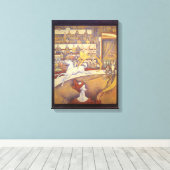 Toile Cirque de Georges Seurat, Pointillisme Vintage (Insitu (Plancher de Bois))