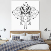 Toile Cirque Eléphant Doodle 6 (Insitu(Chambre))