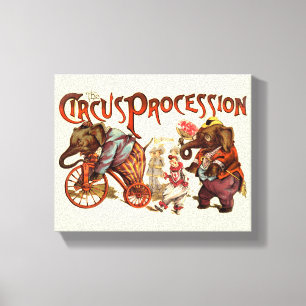 Toile Cirque Procession Eléphant Art antique