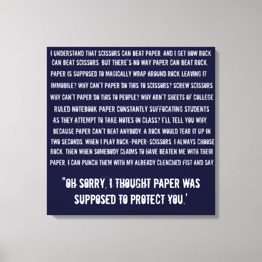 Toile Ciseaux de papier rocheux (Recto)