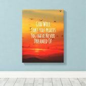 Toile Citation chrétienne inspirante : Dieu veut (Insitu (Plancher de Bois))