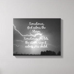 Toile Citation chrétienne inspirante Les tempêtes de la