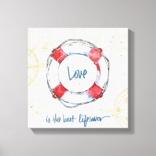 Toile Citation côtière | L'amour est le meilleur moyen d (Recto)
