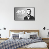 Toile Citation d'Abraham Lincoln sur l'Amérique (Insitu(Chambre))