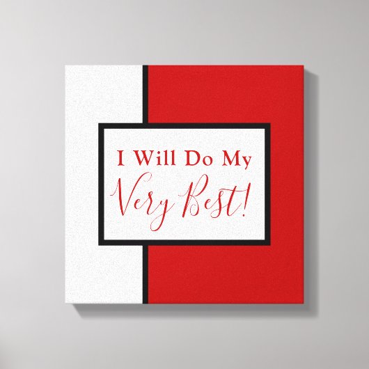 Toile Citation d'affirmation moderne Bloc de couleur Rou (Recto)