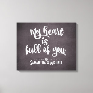 Toile Citation d'amour inspirationnelle avec deux noms