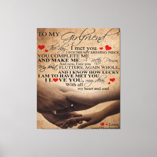 Toile Citation d'amour pour amie Cadeau tendance