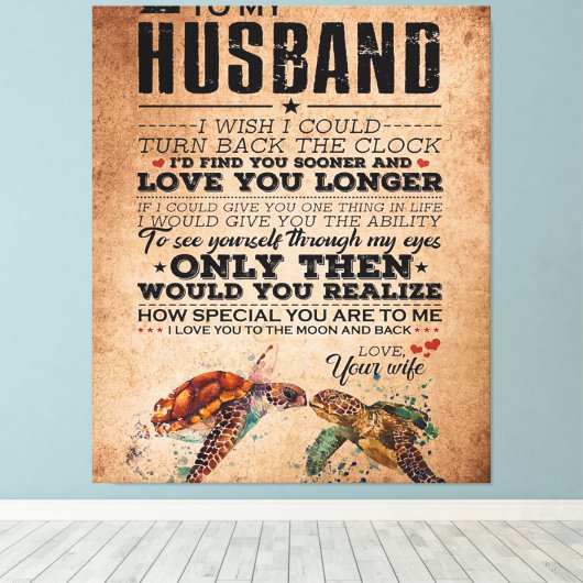 Toile Citation d'amour pour idée de cadeau pour mari, An (Insitu (Plancher de Bois))