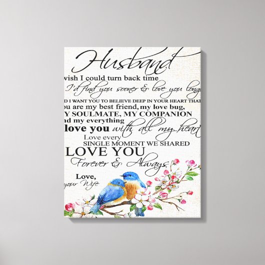 Toile Citation d'amour pour mari | Décor mignon (Recto)