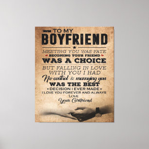 Toile Citation d'amour pour petit ami   Cadeau mignon pe