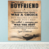 Toile Citation d'amour pour petit ami | Cadeau mignon pe (Insitu (Plancher de Bois))
