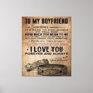 Toile Citation d'amour pour petit ami   Cadeau mignon pe