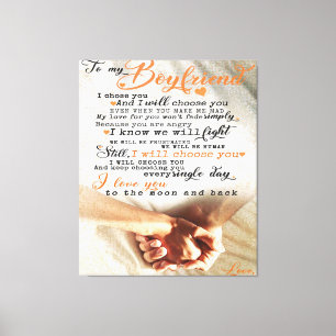 Toile Citation d'amour pour petit ami Cadeau pour mari