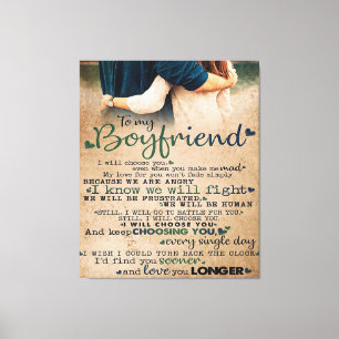 Toile Citation d'amour pour petit ami Cadeau tendance
