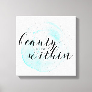 Toile Citation de beauté de l'aquarelle