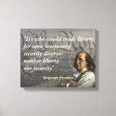 Toile Citation de Benjamin Franklin sur la liberté (Recto)