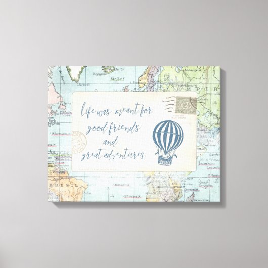 Toile Citation de bons amis et de grandes aventures (Recto)