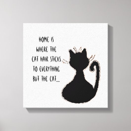 Toile Citation de chats amusante Cat mignonne Cat noir S (Recto)