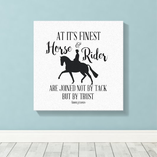 Toile Citation de cheval et cavalier Mur Art (Insitu (Plancher de Bois))