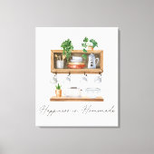 Toile Citation de cuisine à l'aquarelle Boho (Recto)