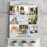 Toile Citation de fin d'études 8 Collage de photos Gris<br><div class="desc">Chic Canvas Imprimer pour personnaliser pour votre diplômé. Le modèle photo est mis en place pour vous d'ajouter 8 de vos photos préférées de vos années d'études. Vos photos sont affichées en format carré / instagram dans un simple montage photo de style grille. Ce design monogrammé est personnalisé avec le...</div>