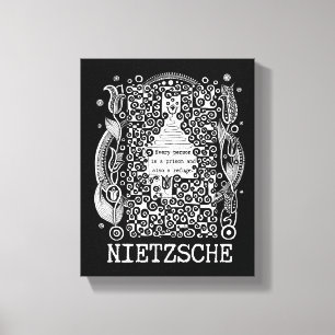 Toile Citation de la prison et du REFUGE par Nietzsche