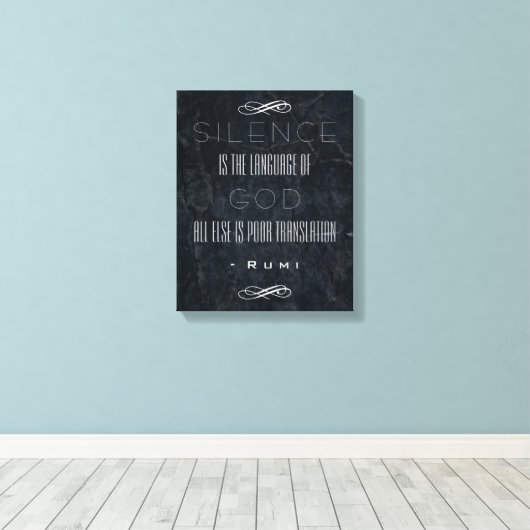 Toile Citation de Rumi inspirée sur le silence et Dieu (Insitu (Plancher de Bois))
