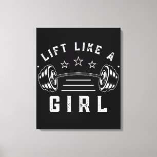 Toile Citation de salle de sport 'Soulève comme une fill