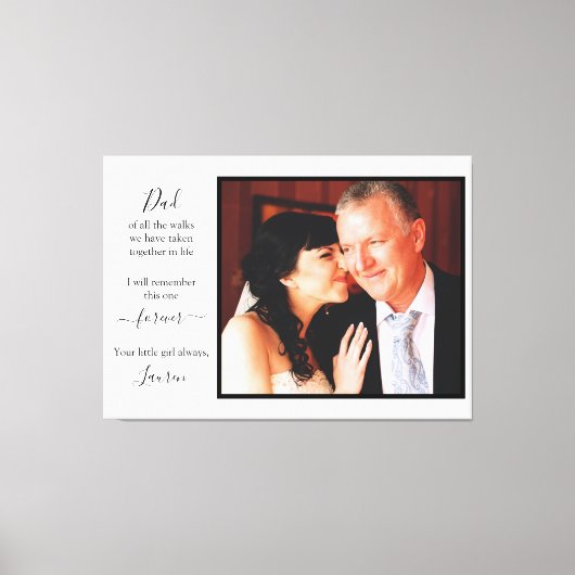 Toile Citation de script photo du père de la mariée (Recto)