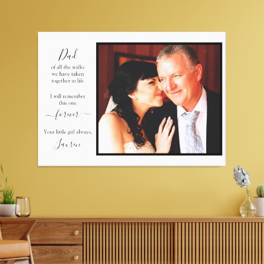 Toile Citation de script photo du père de la mariée (Insitu(Salon))