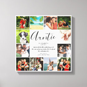 Toile Citation de Tante Tantine Collage de 12 Photos