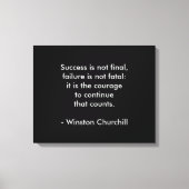Toile Citation de Winston Churchill ; succès (Recto)