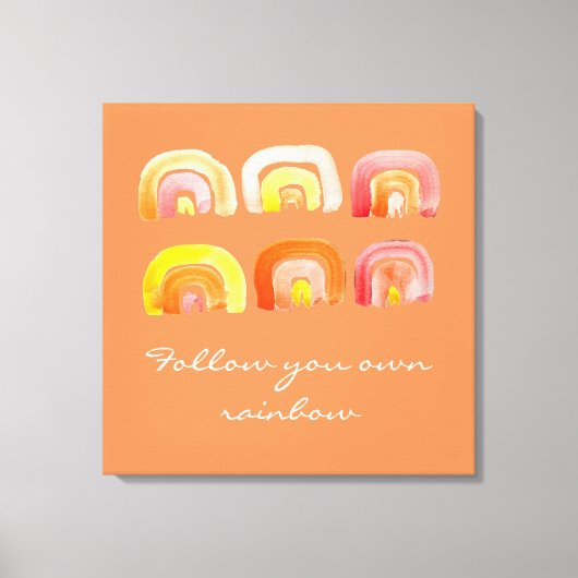 Toile Citation d'inspiration rétro arc-en-ciel orange (Recto)