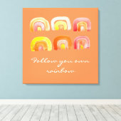 Toile Citation d'inspiration rétro arc-en-ciel orange (Insitu (Plancher de Bois))