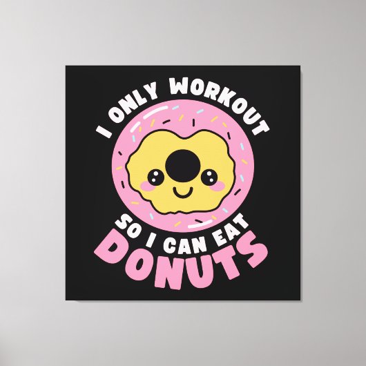 Toile Citation drôle de kawaii Donuts Workout (Recto)