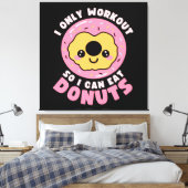 Toile Citation drôle de kawaii Donuts Workout (Insitu(Chambre))