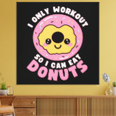 Toile Citation drôle de kawaii Donuts Workout (Insitu(Salon))