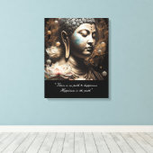 Toile Citation du bonheur de la fleur de Bouddha Lotus (Insitu (Plancher de Bois))