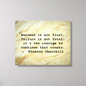 Toile Citation du succès de Winston Churchill (Recto)