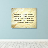 Toile Citation du succès de Winston Churchill (Insitu (Plancher de Bois))