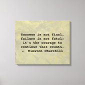 Toile Citation du succès de Winston Churchill (Recto)